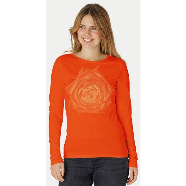 Peaces.bio - handbedruckte Biomode Bio-Damen-Langarmshirt Rose