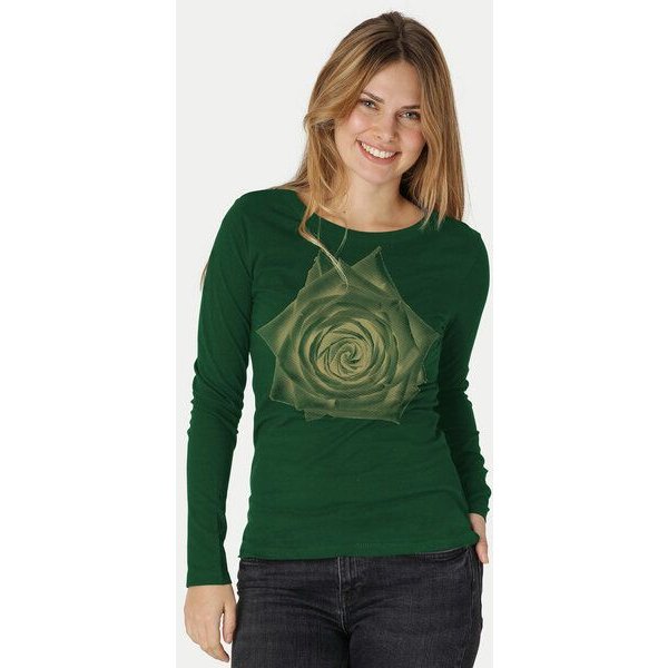 Peaces.bio - handbedruckte Biomode Bio-Damen-Langarmshirt Rose