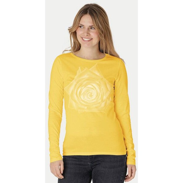 Peaces.bio - handbedruckte Biomode Bio-Damen-Langarmshirt Rose