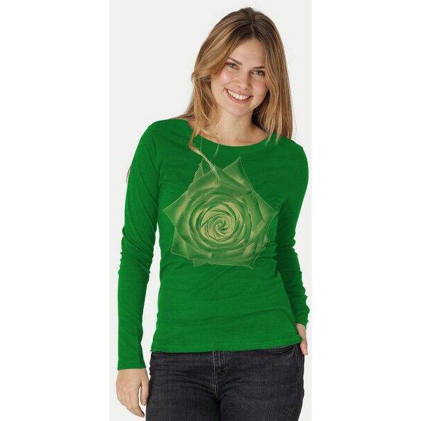 Peaces.bio - handbedruckte Biomode Bio-Damen-Langarmshirt Rose