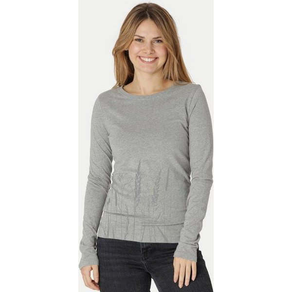 Peaces.bio - handbedruckte Biomode Bio-Damen-Langarmshirt Gräservielfalt