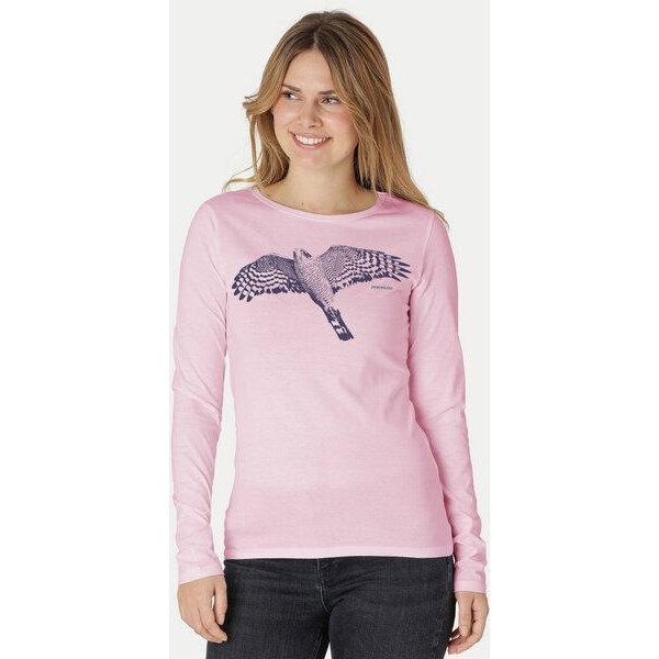Peaces.bio - handbedruckte Biomode Bio-Damen-Langarmshirt Sperber
