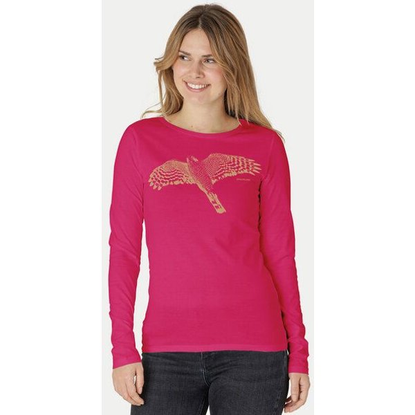 Peaces.bio - handbedruckte Biomode Bio-Damen-Langarmshirt Sperber