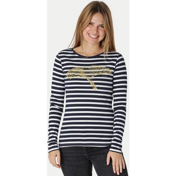 Peaces.bio - handbedruckte Biomode Bio-Damen-Langarmshirt Sperber