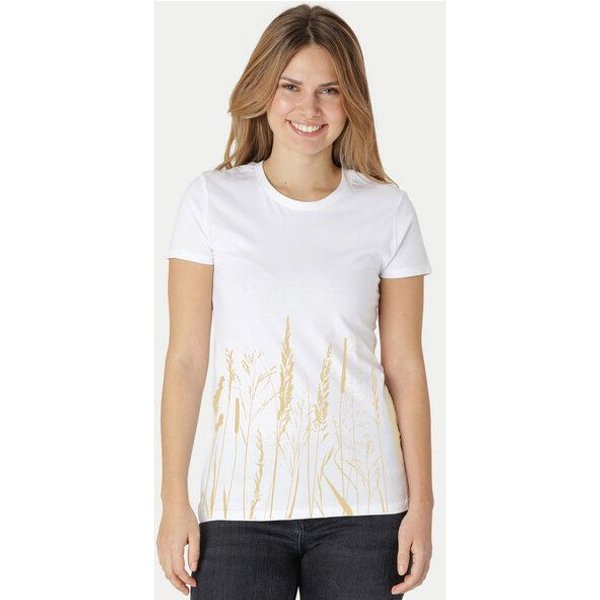 Peaces.bio - handbedruckte Biomode Damen Fit T-Shirt Gräservielfalt
