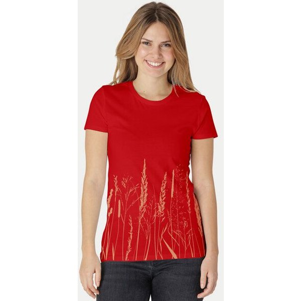 Peaces.bio - handbedruckte Biomode Damen Fit T-Shirt Gräservielfalt