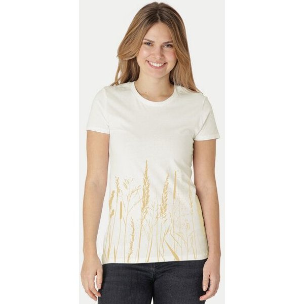 Peaces.bio - handbedruckte Biomode Damen Fit T-Shirt Gräservielfalt