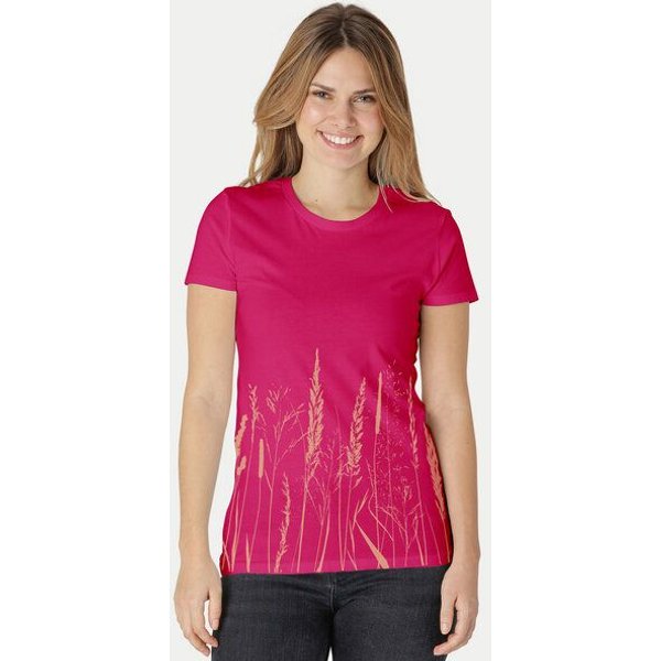 Peaces.bio - handbedruckte Biomode Damen Fit T-Shirt Gräservielfalt