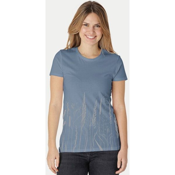 Peaces.bio - handbedruckte Biomode Damen Fit T-Shirt Gräservielfalt
