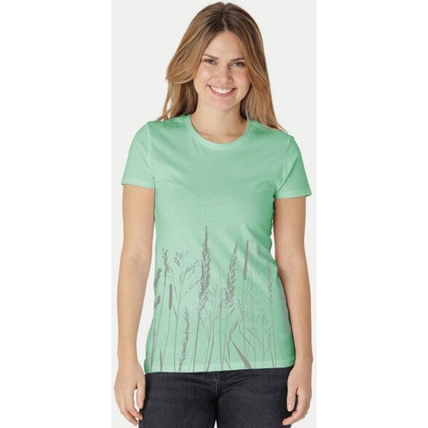 Peaces.bio - handbedruckte Biomode Damen Fit T-Shirt Gräservielfalt
