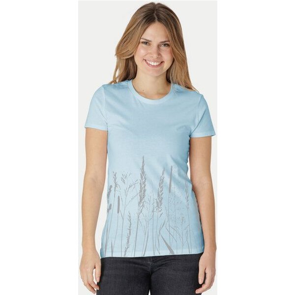 Peaces.bio - handbedruckte Biomode Damen Fit T-Shirt Gräservielfalt