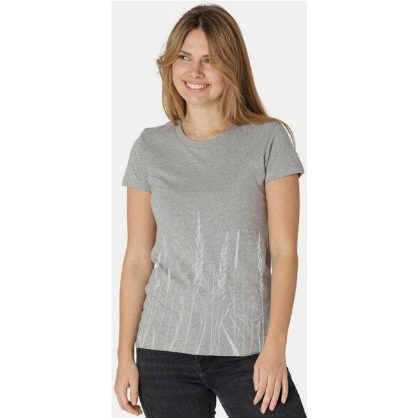 Peaces.bio - handbedruckte Biomode Damen Fit T-Shirt Gräservielfalt