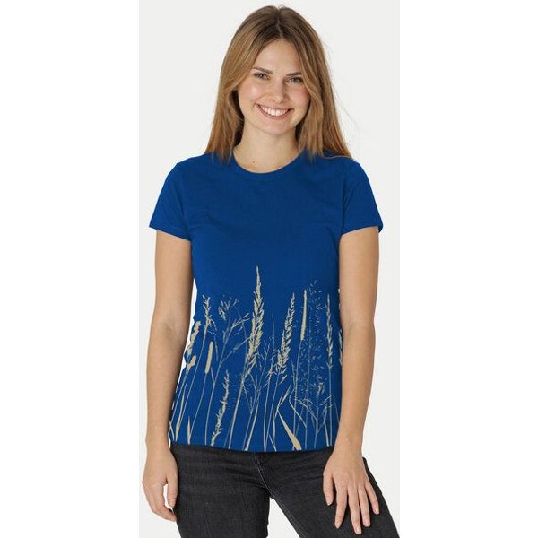 Peaces.bio - handbedruckte Biomode Damen Fit T-Shirt Gräservielfalt