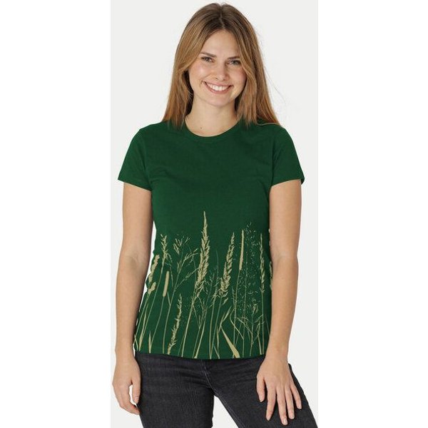 Peaces.bio - handbedruckte Biomode Damen Fit T-Shirt Gräservielfalt