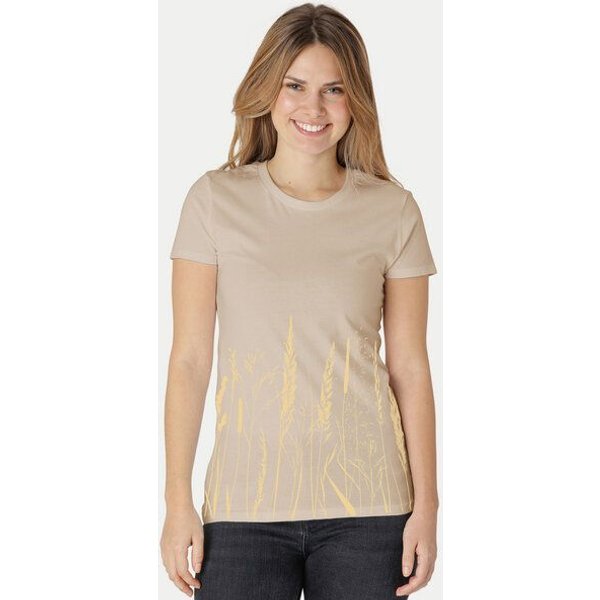 Peaces.bio - handbedruckte Biomode Damen Fit T-Shirt Gräservielfalt