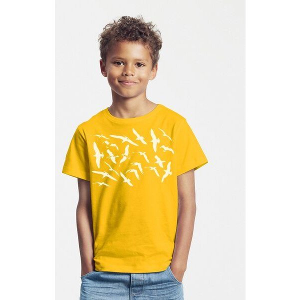 Peaces.bio - handbedruckte Biomode Bio-Kinder T-Shirt Möwen