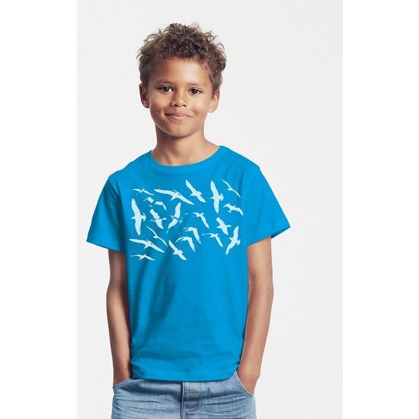 Peaces.bio - handbedruckte Biomode Bio-Kinder T-Shirt Möwen