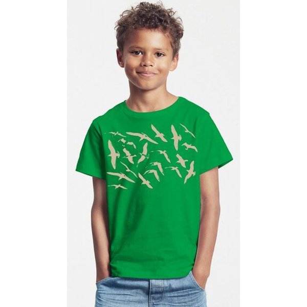 Peaces.bio - handbedruckte Biomode Bio-Kinder T-Shirt Möwen