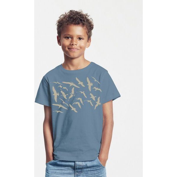 Peaces.bio - handbedruckte Biomode Bio-Kinder T-Shirt Möwen