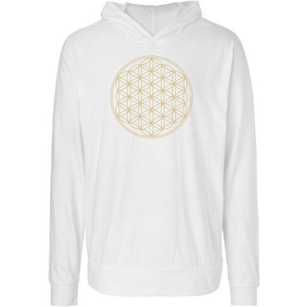 Peaces.bio - handbedruckte Biomode Damen Jersey-Hoodie Die Blume des Lebens