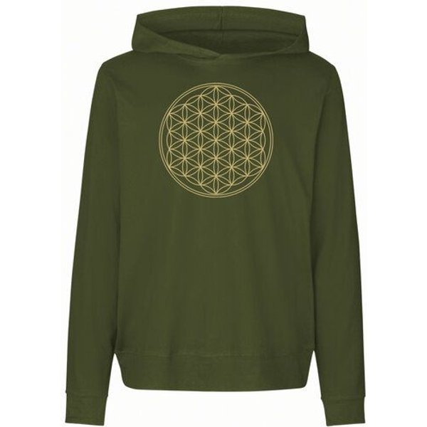 Peaces.bio - handbedruckte Biomode Damen Jersey-Hoodie Die Blume des Lebens