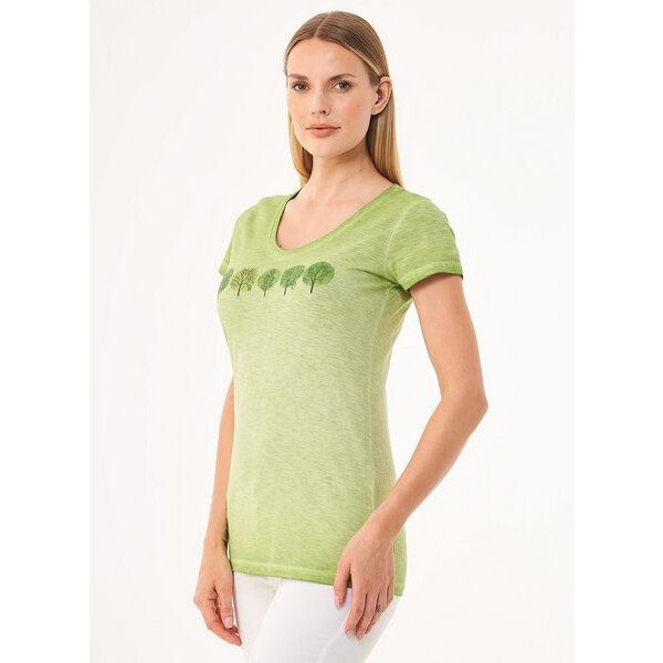 ORGANICATION Cold Pigment Dyed T-Shirt aus Bio-Baumwolle mit Baum-Print