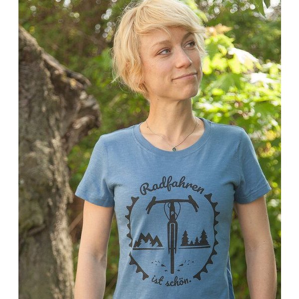 päfjes Radfahren ist schön - Gravel - Frauen T-Shirt - Fair aus Baumwolle Bio
