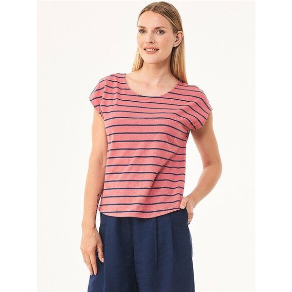 ORGANICATION Gestreiftes T-Shirt aus Bio-Baumwolle und Leinen