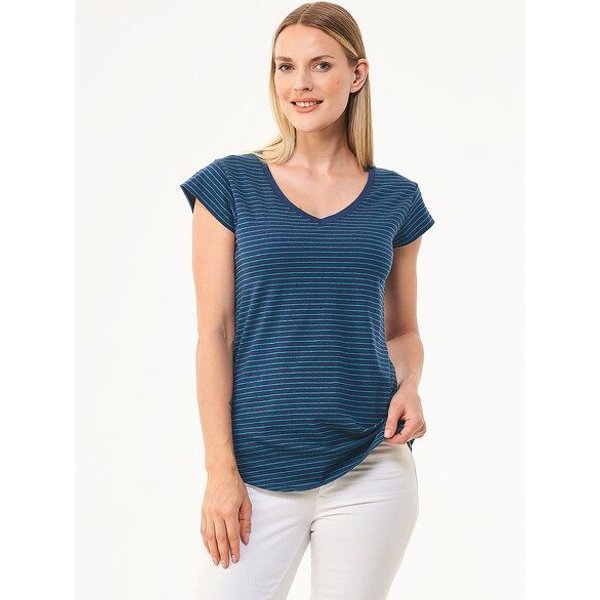 ORGANICATION Gestreiftes T-Shirt aus Bio-Baumwolle und Leinen