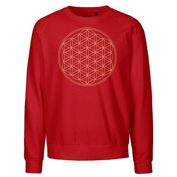 Peaces.bio - handbedruckte Biomode Bio Damen Sweatshirt Loose Fit Die Blume des Lebens