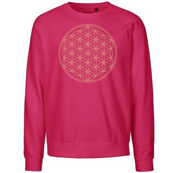 Peaces.bio - handbedruckte Biomode Bio Damen Sweatshirt Loose Fit Die Blume des Lebens