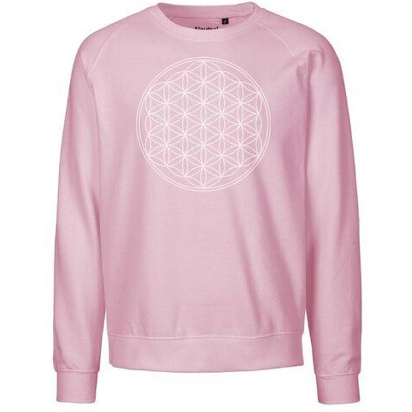 Peaces.bio - handbedruckte Biomode Bio Damen Sweatshirt Loose Fit Die Blume des Lebens