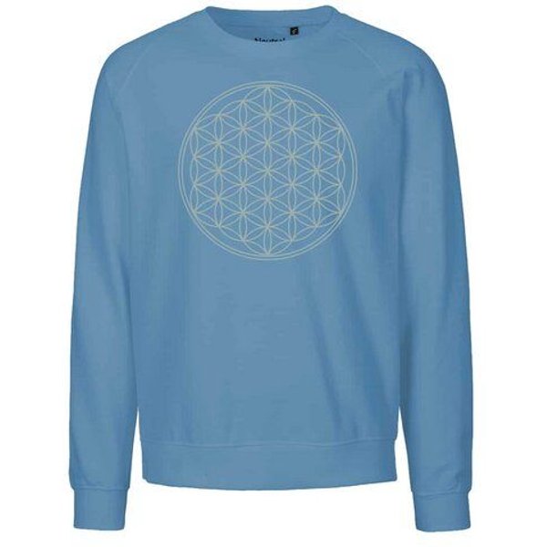 Peaces.bio - handbedruckte Biomode Bio Damen Sweatshirt Loose Fit Die Blume des Lebens