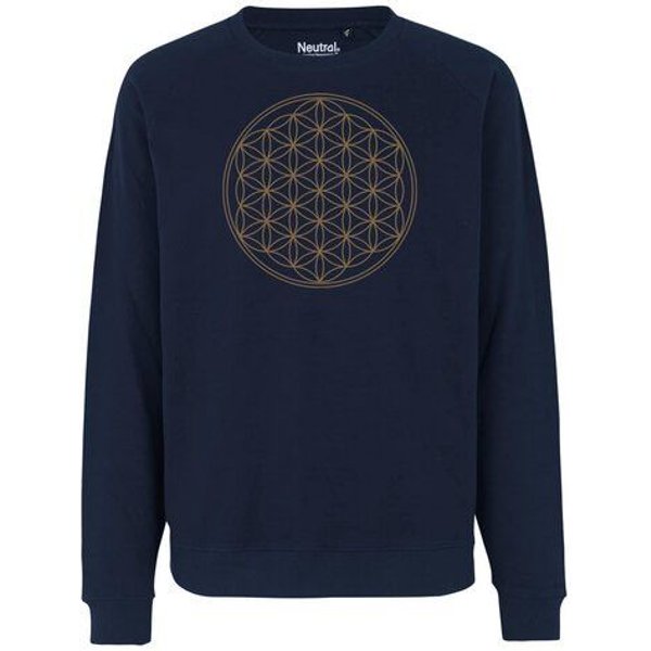 Peaces.bio - handbedruckte Biomode Bio Damen Sweatshirt Loose Fit Die Blume des Lebens