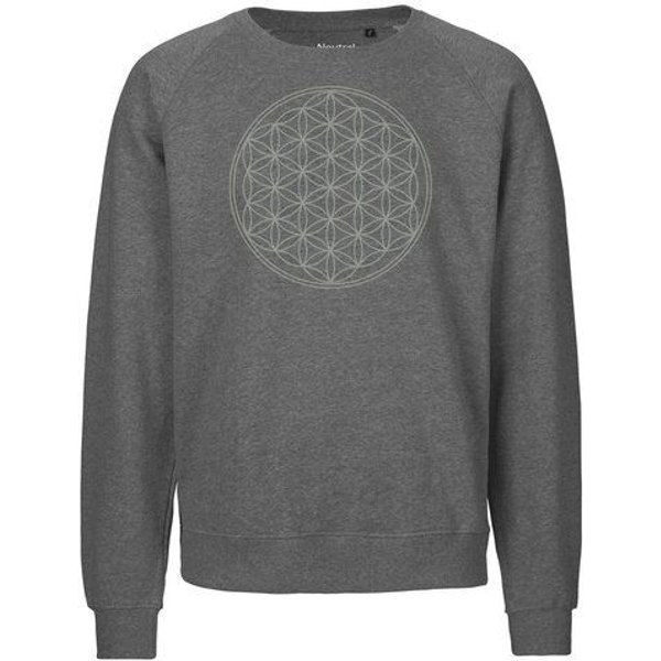 Peaces.bio - handbedruckte Biomode Bio Damen Sweatshirt Loose Fit Die Blume des Lebens