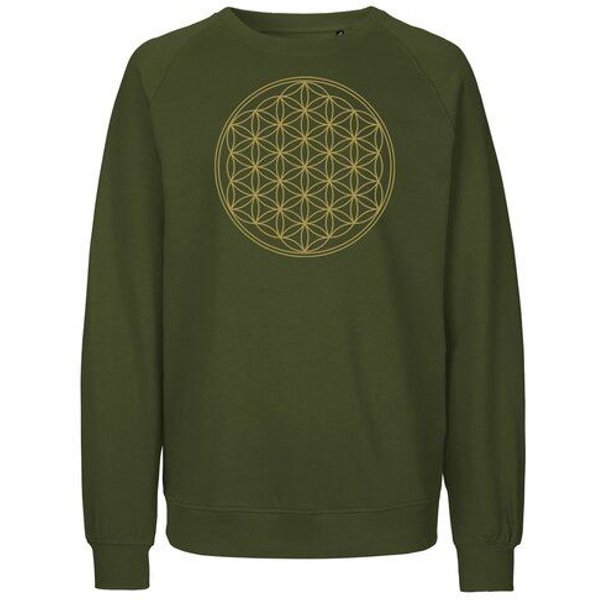 Peaces.bio - handbedruckte Biomode Bio Herren Sweatshirt Die Blume des Lebens