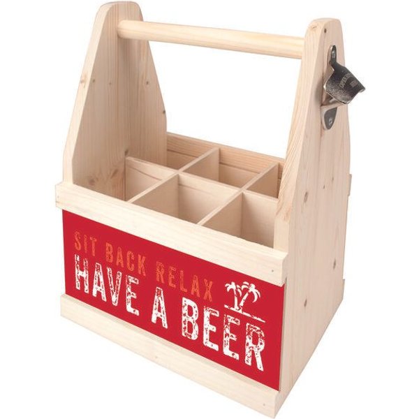 Contento Beer Caddy Flaschenträger mit Flaschenöffner für 6 Flaschen