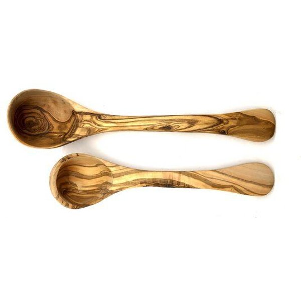 Olivenholz erleben Schöpfkelle (25 cm oder 30 cm) für Küche & Sauna aus Olivenholz