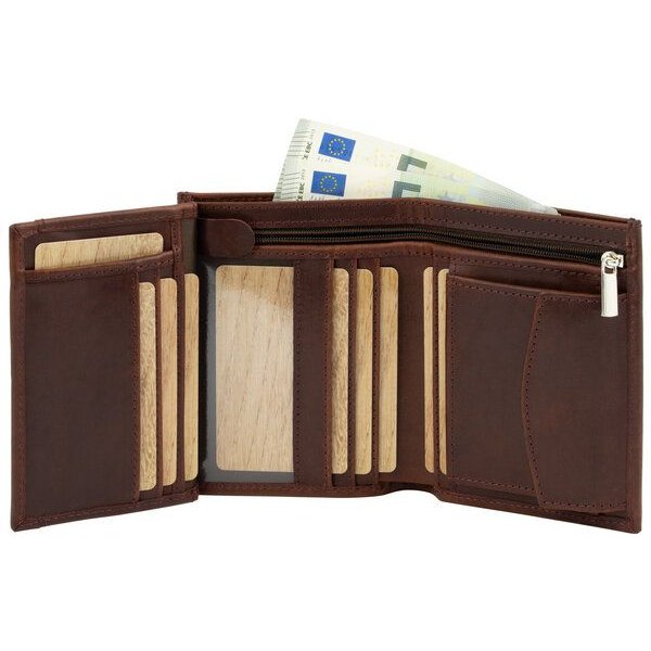 Simaru Echtleder Geldbeutel für Herren,Portemonnaie mit RFID-Schutz