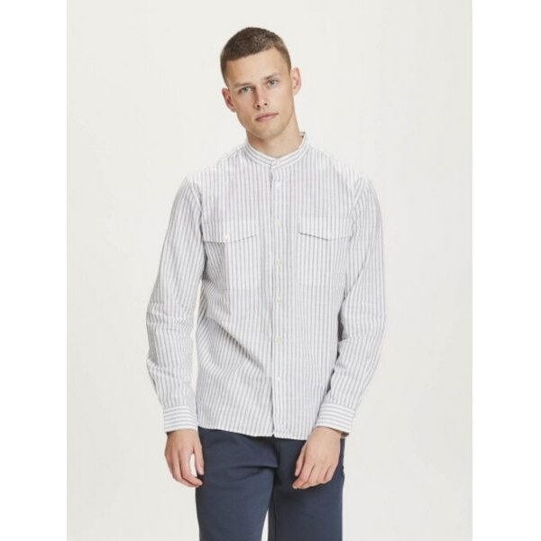 KnowledgeCotton Apparel Hemd STRIPED aus Bio-Baumwolle und Bio-Leinen