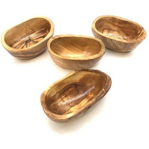 Olivenholz erleben Tapas Schale, oval 12 - 14 cm aus Olivenholz