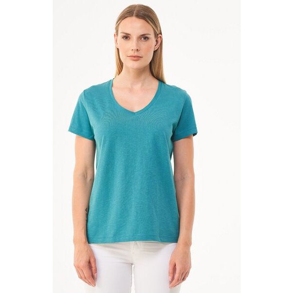 ORGANICATION Damen Basic T-Shirt aus Bio-Baumwolle mit V-Ausschnitt