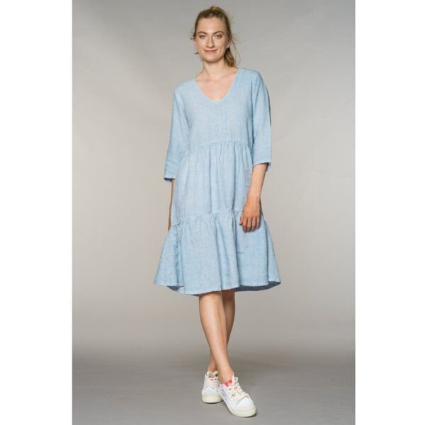 Feuervogl fv-Karo:lina | Midi Kleid | 100% Leinen