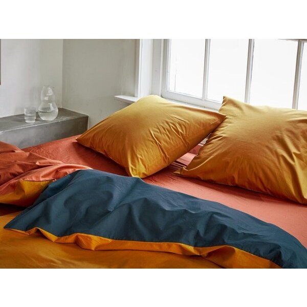 Yumeko Bettwäsche Perkal Double Face Ochre/Navy