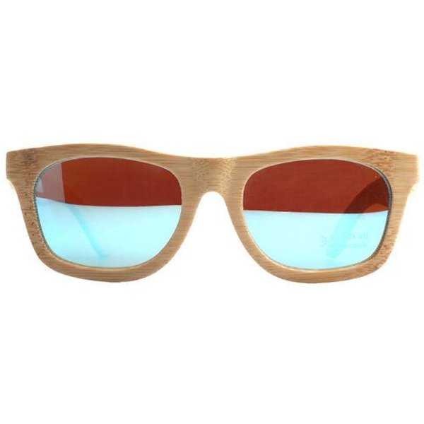 pandoo Bambus Sonnenbrille Unisex | polarisiert & UV400 | Blau | Türkis | Orange
