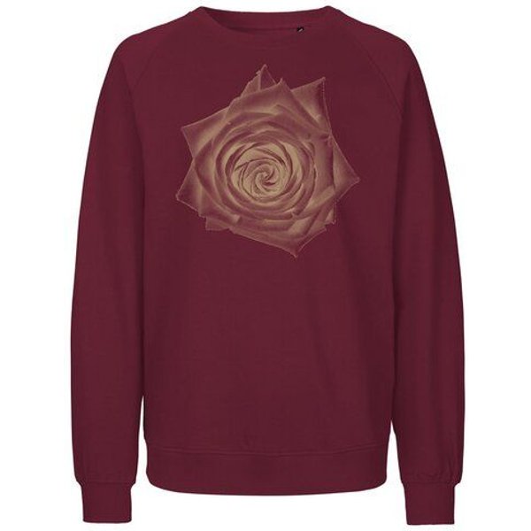 Peaces.bio - handbedruckte Biomode Bio Damen Sweatshirt Loose Fit Rose