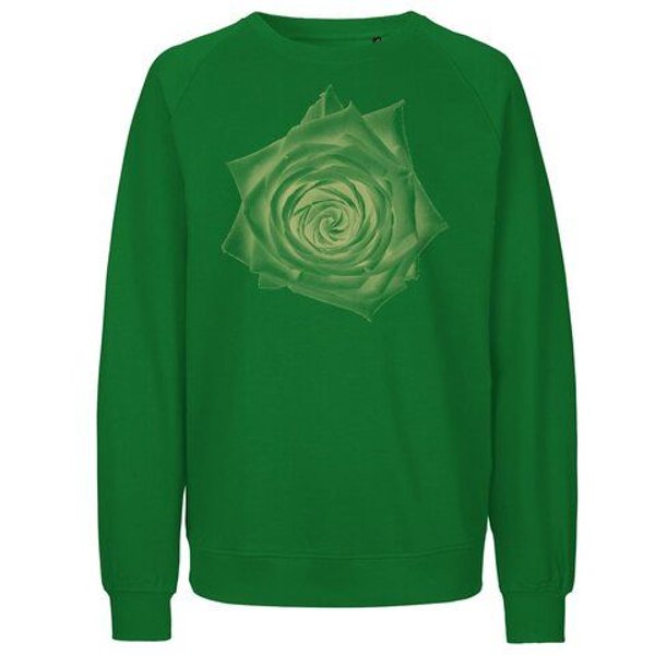 Peaces.bio - handbedruckte Biomode Bio Damen Sweatshirt Loose Fit Rose