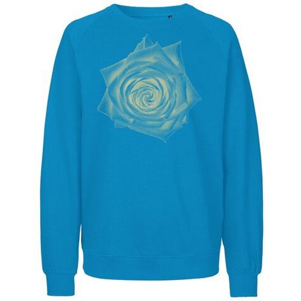 Peaces.bio - handbedruckte Biomode Bio Damen Sweatshirt Loose Fit Rose