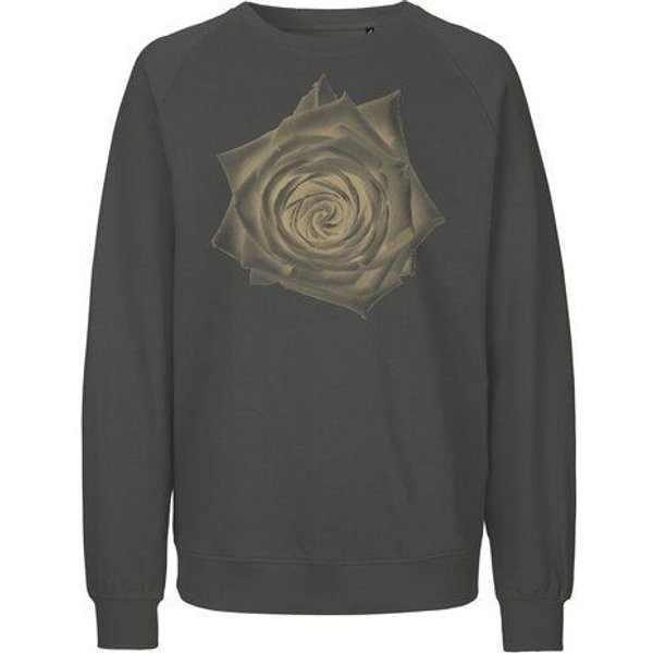 Peaces.bio - handbedruckte Biomode Bio Damen Sweatshirt Loose Fit Rose