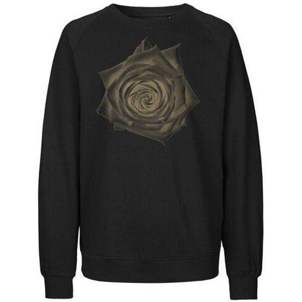 Peaces.bio - handbedruckte Biomode Bio Damen Sweatshirt Loose Fit Rose